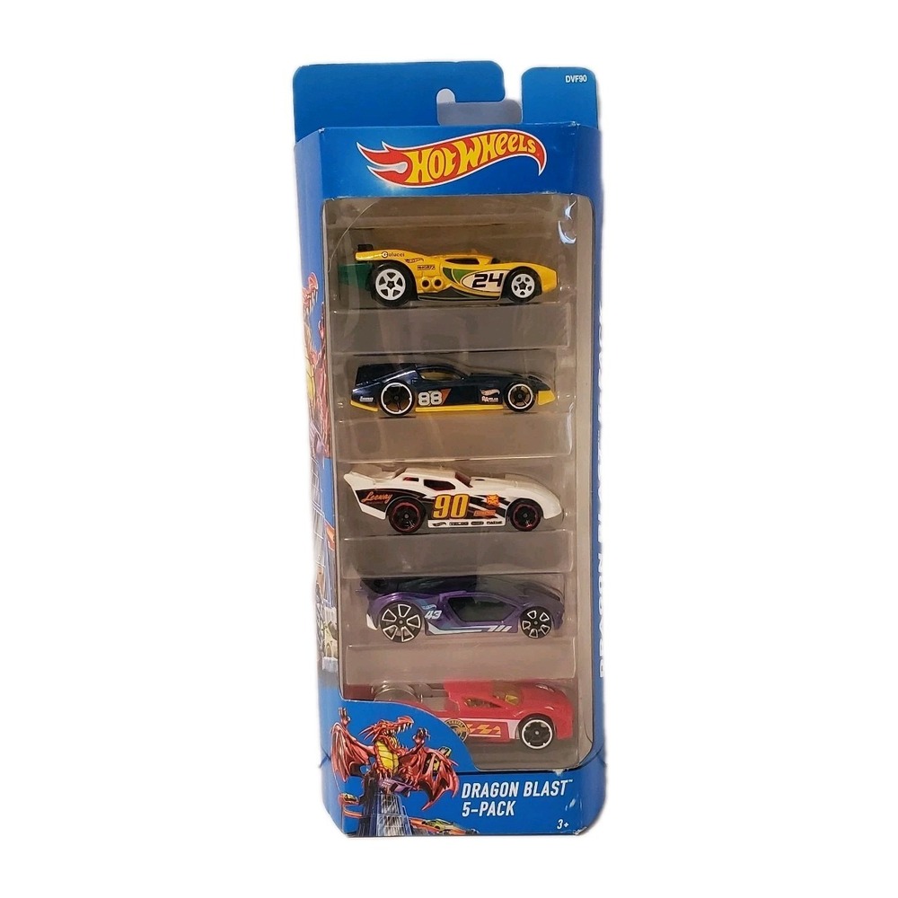 2016 Hot Wheels Dragon Blast 5 Pack Diecast Car Set DVF90